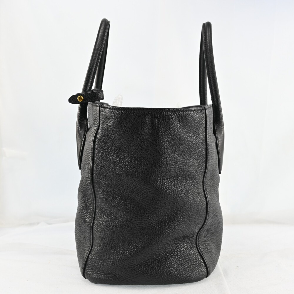 Auth Prada Logos Leather Hand Bag Black #259303P53B - Picture 3 of 15